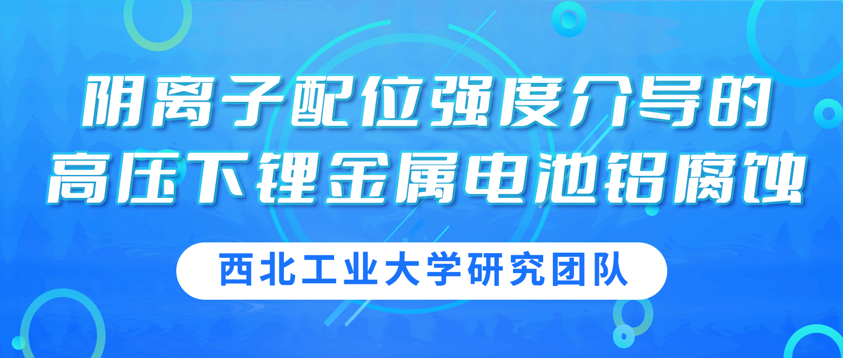 西北工业大学：阴离子配位强度介导的高压下锂金属电池铝腐蚀
